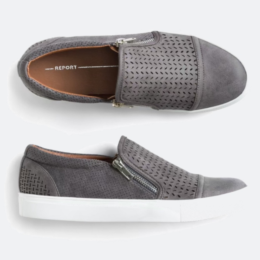 Report Footwear Alexa Slip-On Grey Sneakers - Size 11 (Womens)